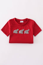 Alabama elephant french knot top