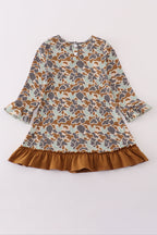 Halloween camouflage applique ruffle dress