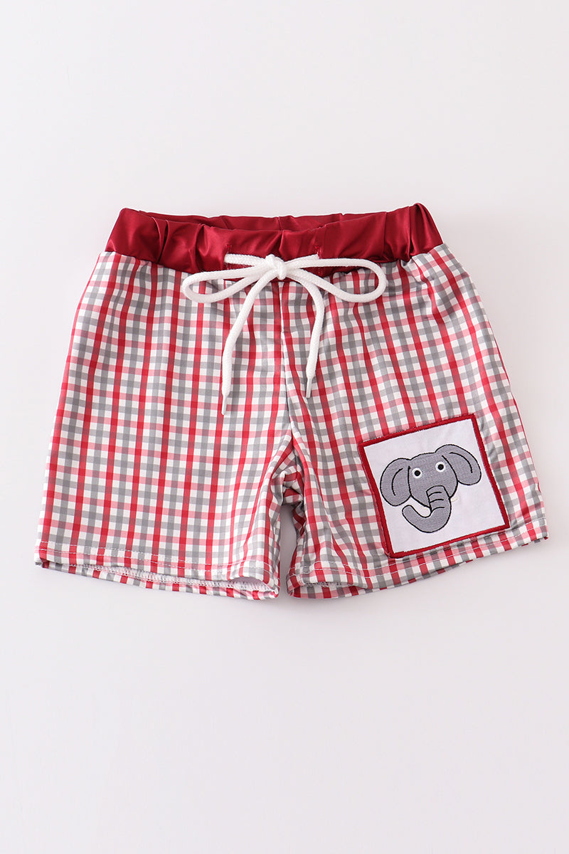 Alabama elephant embroidery boy swim trunks