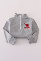 Alabama embroidery gingham pullover & pants set