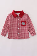 Alabama roll tide elephant embroidery button down shirt