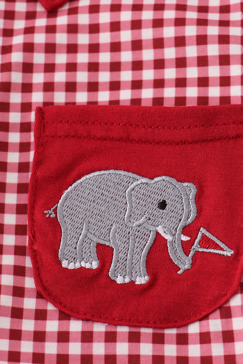 Alabama roll tide elephant embroidery button down shirt