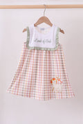 Lawb of god applique plaid ruffle dress