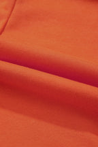 Russet Orange Two-tone Short Sleeve V Neck Patched Pocket Loose Romper